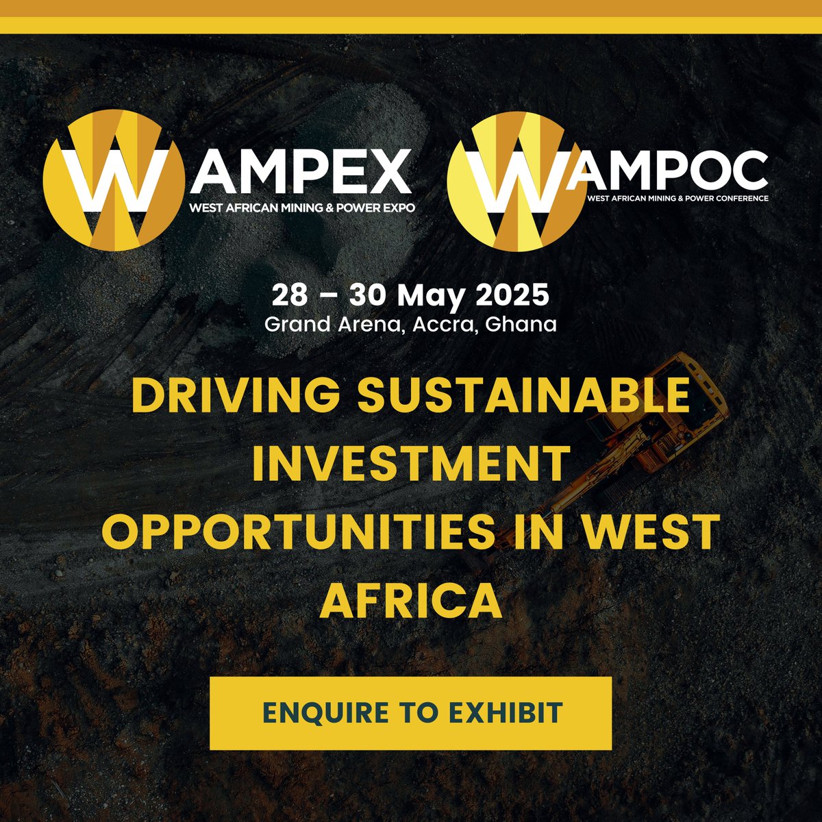 Exhibit at #WAMPEX, &amp; connect with industry leaders, explore cutting-edge technologies, and seize unparalleled networking opportunities.

Enquire to exhibit: bit.ly/40FetaM

#WAMPEX2025 #Mining #Power #ExhibitNow