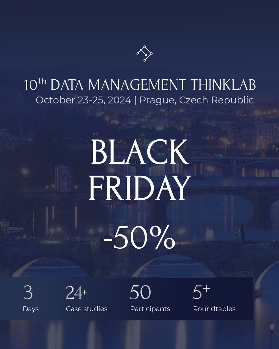🔥 Black Friday Alert: 50% OFF Your ThinkLab Pass!

Our biggest offer yet is here!

This deal is here only until the 6th of December.

📅 April 9-11, 2025
📍 Prague, Czech Republic

Join: lnkd.in/d4fajCp4

#DataManagement #MDMThinkLab