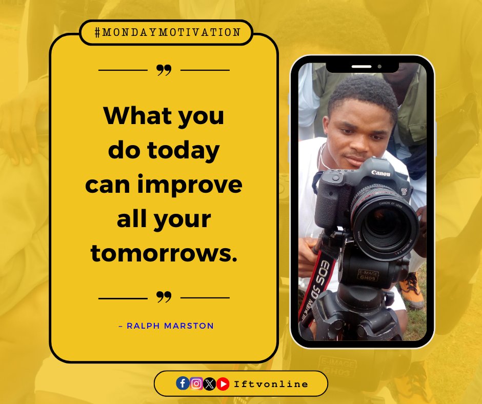 iftvonline's tweet photo. #MondayMotivation
"What you do today can improve all your tomorrows"
Inspired?
Kindly like, share and follow us for more.
Wishing you a glorious week🥳♥️
#inspiration #Filmmaker #filmmaking #photography #mondayvibes #iftvonline #impressionfilms #tellingstorieshanginglives https://t.co/icsV6jJnTO