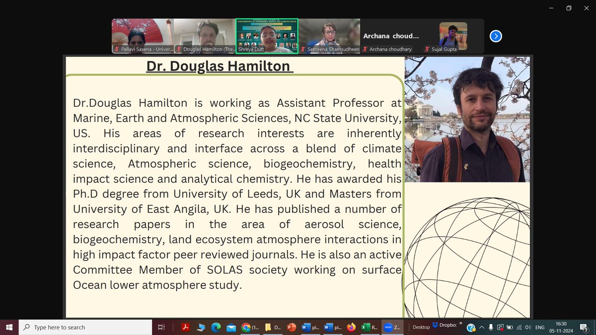 pallavienviron1's tweet image. Day 11: Interesting talk by @im_dshamilton @NCState  on &quot;Fire in a Changing Climate&quot; in @iLEAPS18 -@hinducollege_du  Course on &quot;Fundamentals of #AtmosphericScience &amp;amp; #ClimateChange&quot;. Thanks for the contribution.
@AGUAtmosSci @EGU_Atmos @SOLAS_IPO @FutureEarth  @BBURNED_science