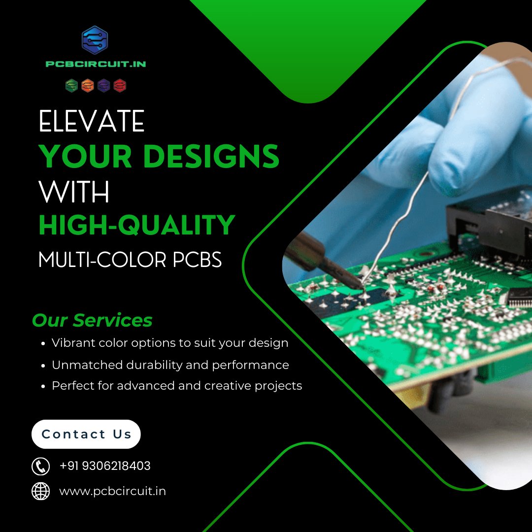 CircuitPcb9050's tweet image. Looking for PCBs that combine precision and style? Our multi-color PCBs are engineered for excellence:   

📞 Call us at +91 9306218403 to order now!  
🌐 Visit bit.ly/3XqIibN

#Pcbcircuit #PCBs #MultiColorPCBs #HighQualityPCBs #ElectronicDesigns #PCBManufacturing