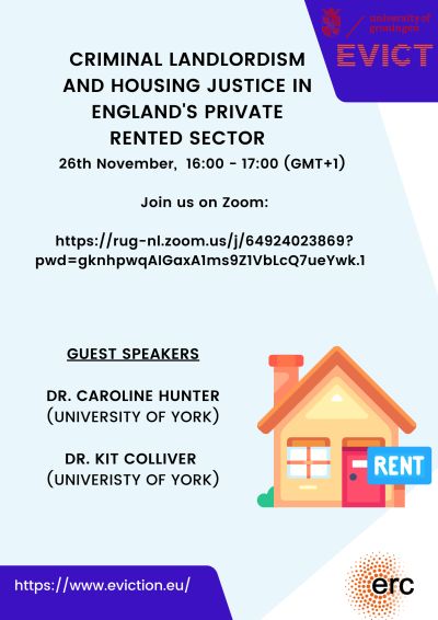 On November 26th, the EVICT Project will hold an online EVICT Talk on "Criminal landlordism and housing justice in England’s private rented sector":  eviction.eu/event/evict-ta…