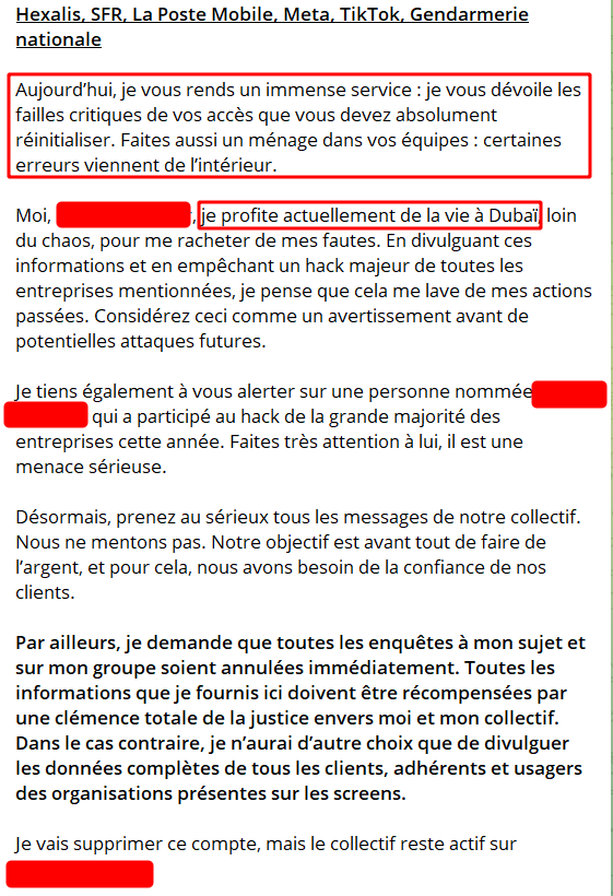 _SaxX_'s tweet image. 🚨🔴CYBERALERT : 🇫🇷FRANCE🔴 | 💥Le collectif cybercriminel français derrière le piratage de SFR publie un nouveau message pour se dédouaner... (?!) C'est totalement lunaire ⤵️

Accrochez-vous parce que cette histoire prend d'autres proportions... Depuis quelques jours, je vous…