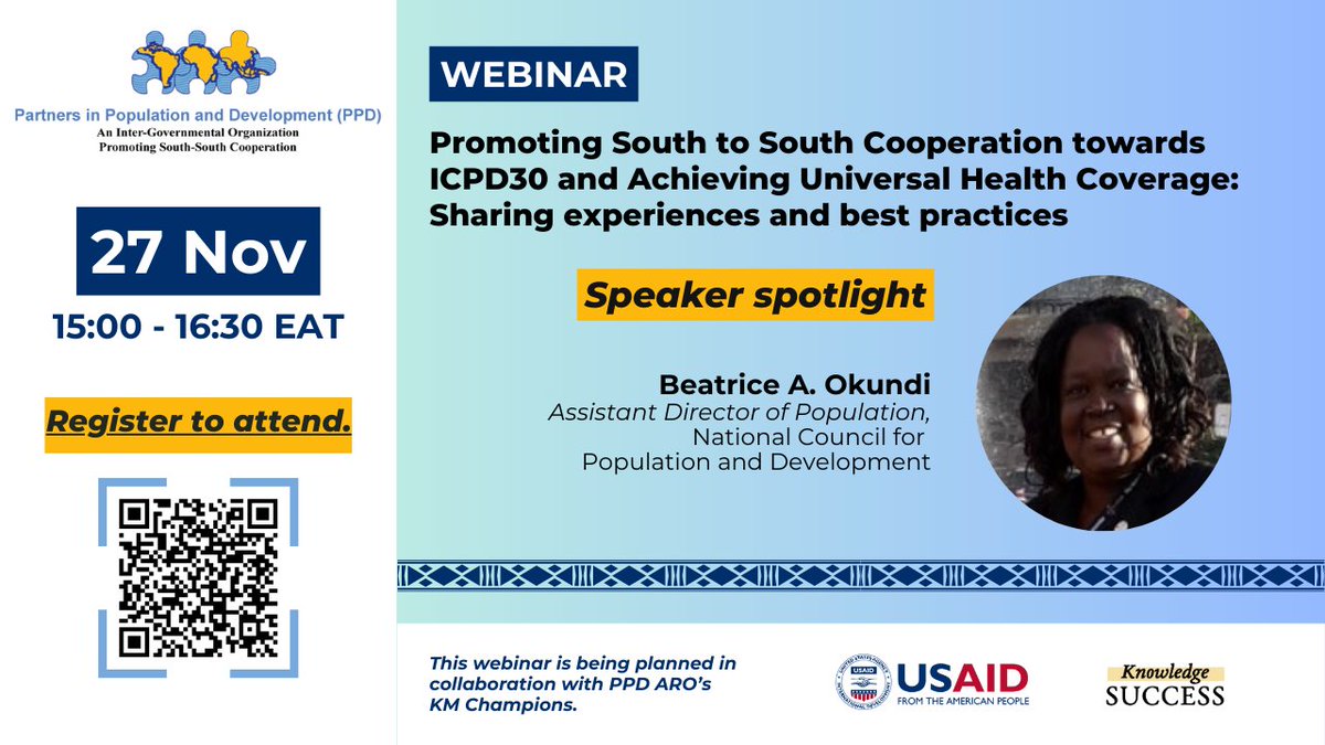 Our webinar is just 2 days away! We're excited to introduce <a href="/BeatriceOkundi/">Beatrice Okundi</a> from <a href="/NCPD_Kenya/">NCPD</a>, who will share innovative strategies for mobilizing domestic resources for SRHR. Don’t miss it! 
Register now:amref.zoom.us/webinar/regist…