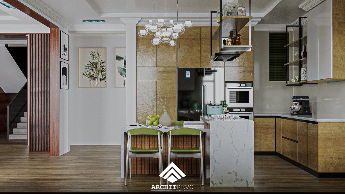 architrevo's tweet photo. A glimpse of our latest dining and kitchen design. Every detail tells a story #Architrevo #InteriorDesign #KitchenRenders #DiningPerfection #3dsmax https://t.co/1twTvUbcgP