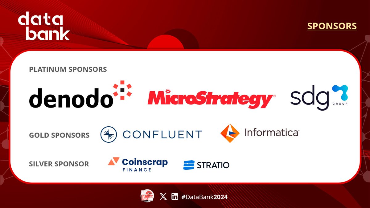 RevBanking (@revbanking) on Twitter photo 👏 ¡Agradecemos a todos nuestros sponsors su participación en #DataBank2024! 👏
Empresas como <a href="/denodo/">Denodo</a> , <a href="/MicroStrategy/">Strategy</a> , <a href="/sdggroupspain/">SDG Group España</a> , <a href="/confluentinc/">Confluent</a> , <a href="/coin_scrap/">Coinscrap Finance</a> y <a href="/StratioBD/">Stratio</a> , están impulsando la innovación y transformación digital en banca. 🚀
#TranformaciónDigital 👏 ¡Agradecemos a todos nuestros sponsors su participación en #DataBank2024! 👏
Empresas como <a href="/denodo/">Denodo</a> , <a href="/MicroStrategy/">Strategy</a> , <a href="/sdggroupspain/">SDG Group España</a> , <a href="/confluentinc/">Confluent</a> , <a href="/coin_scrap/">Coinscrap Finance</a> y <a href="/StratioBD/">Stratio</a> , están impulsando la innovación y transformación digital en banca. 🚀
#TranformaciónDigital