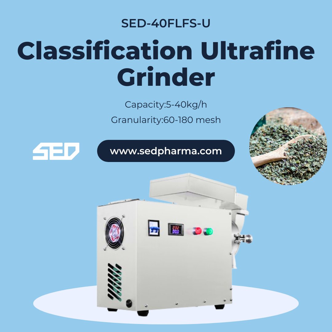SedPharma's tweet image. Our graded ultrafine pulverizer is suitable for handling harder to pulverize Chinese medicine materials, such as Panax ginseng, Tianma, Tiepi Fengdu and so on.

Learn more:sedpharma.com

#sedpharma #Pulverizermachine r #herbalpulverizer #GrinderMachine #pulverizer