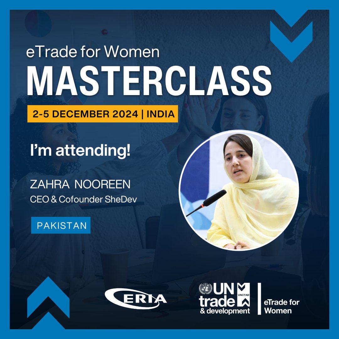 Excited to join the first-ever in-person #eTradeforWomen Masterclass in South Asia in 🇮🇳
this Dec! Led by top experts, we’ll explore industry trends, business solutions, &amp; connect with amazing women founders across South Asia. Huge thanks <a href="/etradeforwomen/">eTrade for Women</a>  <a href="/ERIAorg/">ERIA</a>  <a href="/Ajaita_Shah/">Ajaita Shah</a>
