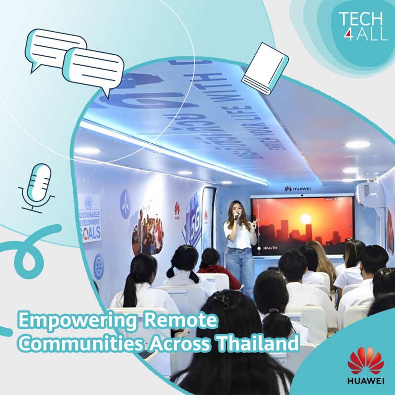 HUAWEI_TECH4ALL's tweet photo. 🚍 Take a look inside the solar-powered #TECH4ALL #DigiBus!
With @UNESCO, we’re aiming to empower Thailand's children, students & women in remote communities with #DigiSkills & online safety training!
Follow us for more updates! #SkillsOnWheels #GreenEducation