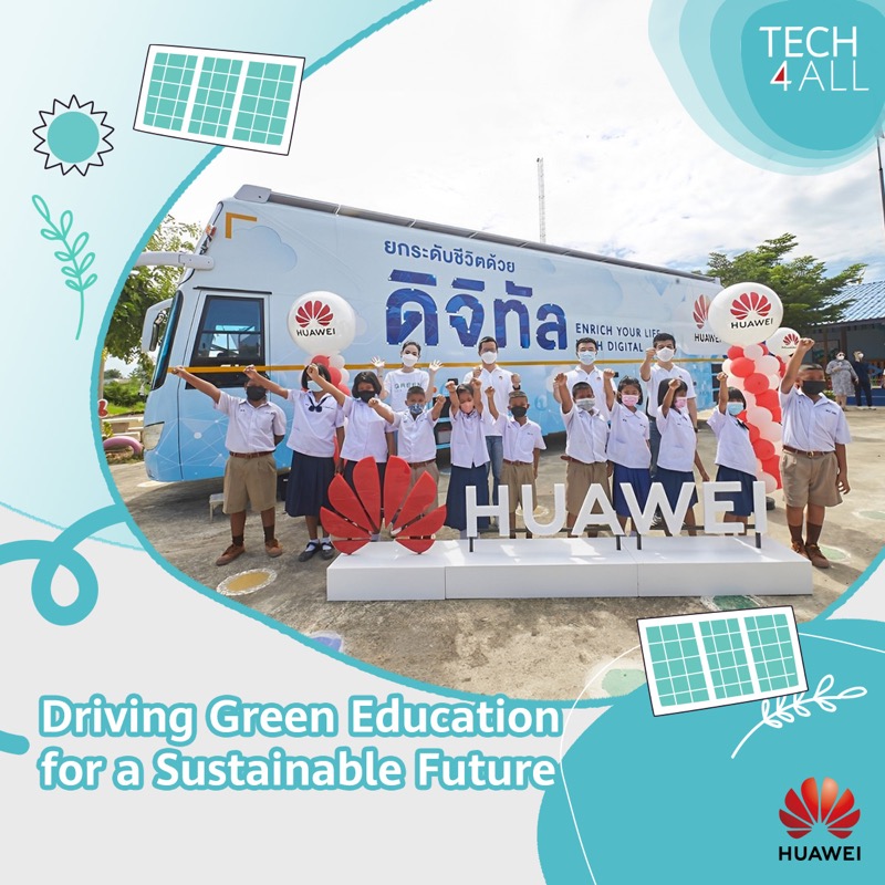 HUAWEI_TECH4ALL's tweet photo. 🚍 Take a look inside the solar-powered #TECH4ALL #DigiBus!
With @UNESCO, we’re aiming to empower Thailand's children, students & women in remote communities with #DigiSkills & online safety training!
Follow us for more updates! #SkillsOnWheels #GreenEducation