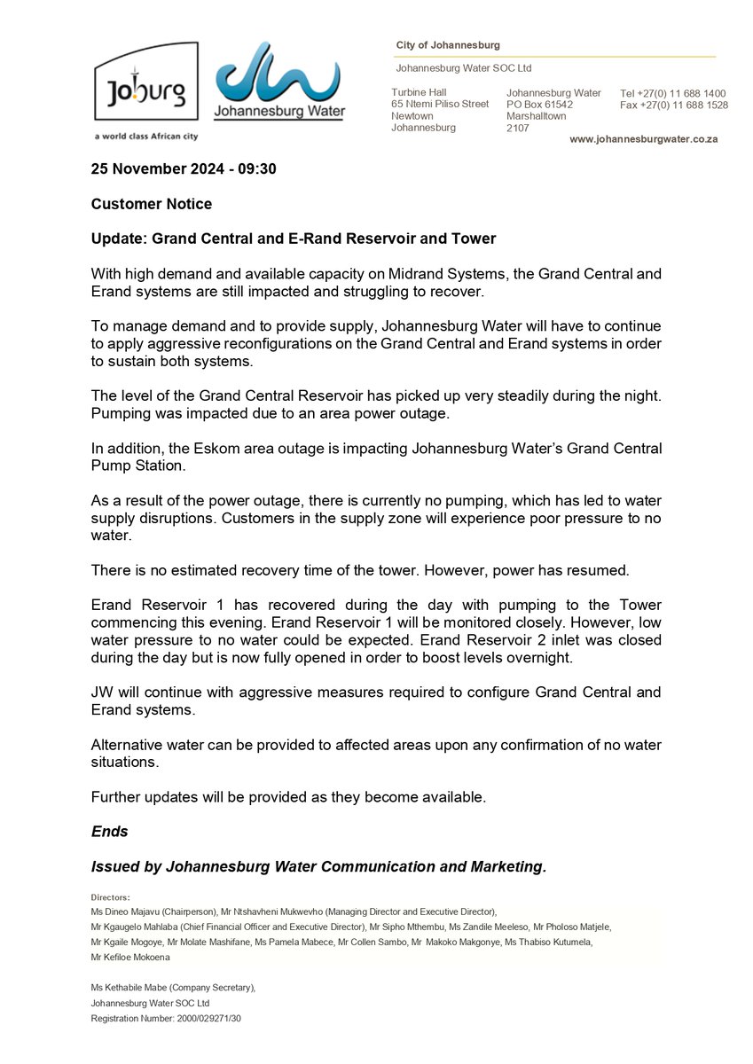 Johannesburg Water tweet media