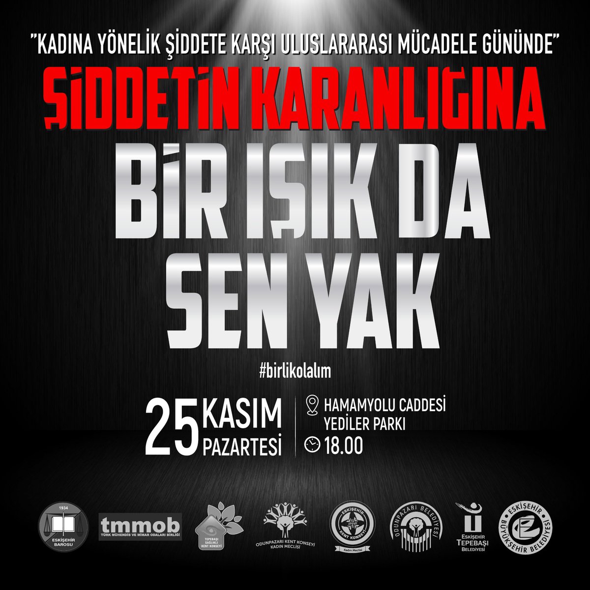 AvKazimKurt's tweet photo. Bugün #25Kasım. Kadına Yönelik Şiddete Karşı Uluslararası Mücadele Günü. Sesimizi her zamankinden daha fazla duyurmalı, kadına yönelik şiddeti ve kadın cinayetlerini durdurmak için el ele mücadelemizi yükseltmeliyiz. 

Kadına yönelik şiddete karşı bir ışık da biz yakalım! 25 Kasım saat 18.00’de Hamamyolu Yediler Parkı’nda Şiddetin Karanlığına Bir Işık da Sen Yak etkinliğimizde buluşalım. Tüm hemşehrilerimizi bekliyorum.