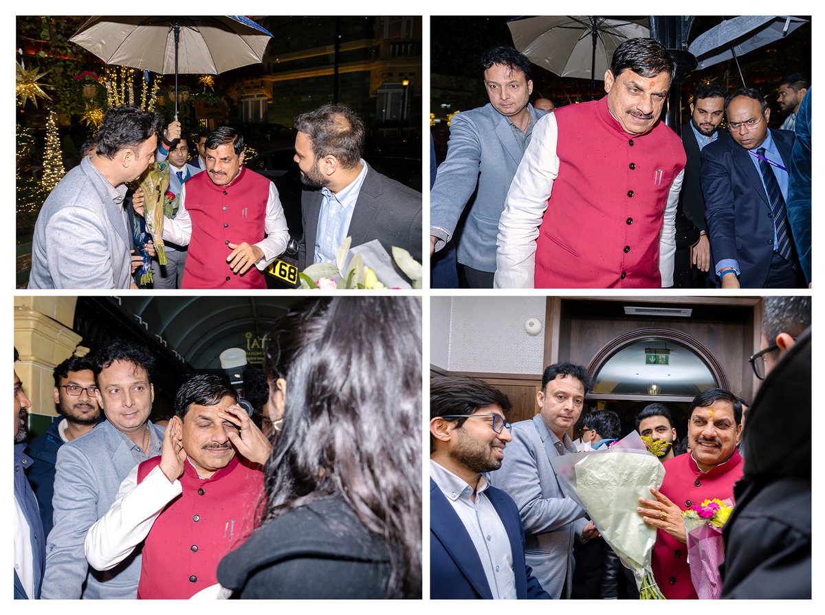rohitgangwalind's tweet photo. यूके के तीन दिवसीय प्रवास पर पधारे मध्य प्रदेश के माननीय मुख्यमंत्री @DrMohanYadav51 जी का लंदन में ���त्मीय स्वागत-अभिनंदन कर विदेश विभाग की यूके टीम से उनका परिचय करवाया।

माननीय मुख्यमंत्री जी यह यात्रा ग्लोबल इन्वेस्टर्स समिट 2025 के लिए निवेशकों को आमंत्र���त करने और प्रदेश में औद्योगिक विकास को नई ऊंचाइयों तक ले जाने की दिशा में एक बड़ा कदम है।

@BJP4India @narendramodi @AmitShah @JPNadda @DrSJaishankar @MEABharat @BJP4MP @CMMadhyaPradesh @JansamparkMP @vdsharmabjp @HitanandSharma @vijai63 @overseas_bjp @VideshVibhagMP 

#InvestMP #GISMP2025 #InvestMPinUK 
#InvestMPinGermany