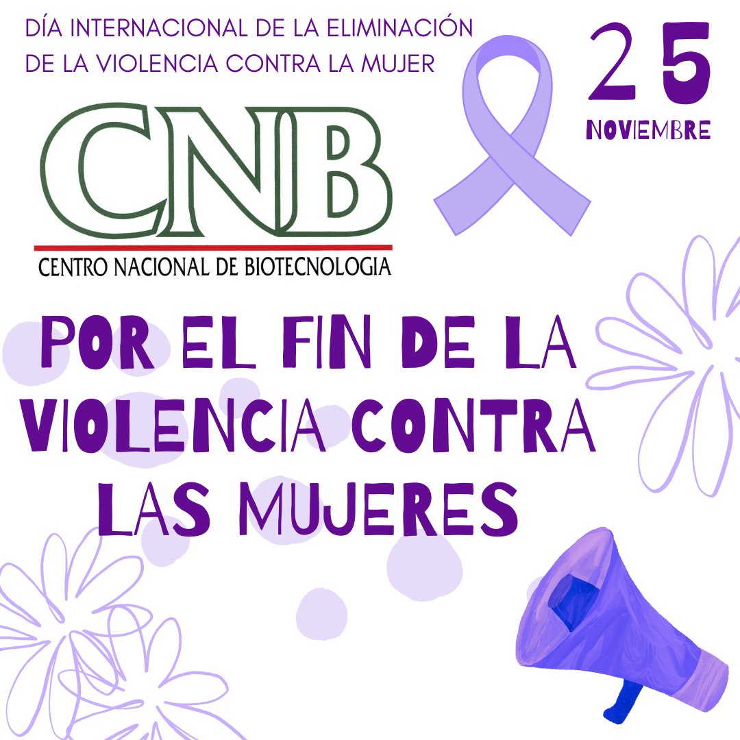 CNB_CSIC's tweet photo. 🙅‍♀️Desde el CNB nos unimos a la @ONUMujeres  en este #25N2024 porque:
"Cada 10 minutos se asesina a una mujer. #NoHayExcusa. ÚNETE para poner fin a la violencia contra las mujeres" 💜
@CSIC @UAM_UIgualdadG @IgualdadGob @ci_icmm https://t.co/sInjEW9Qc9
