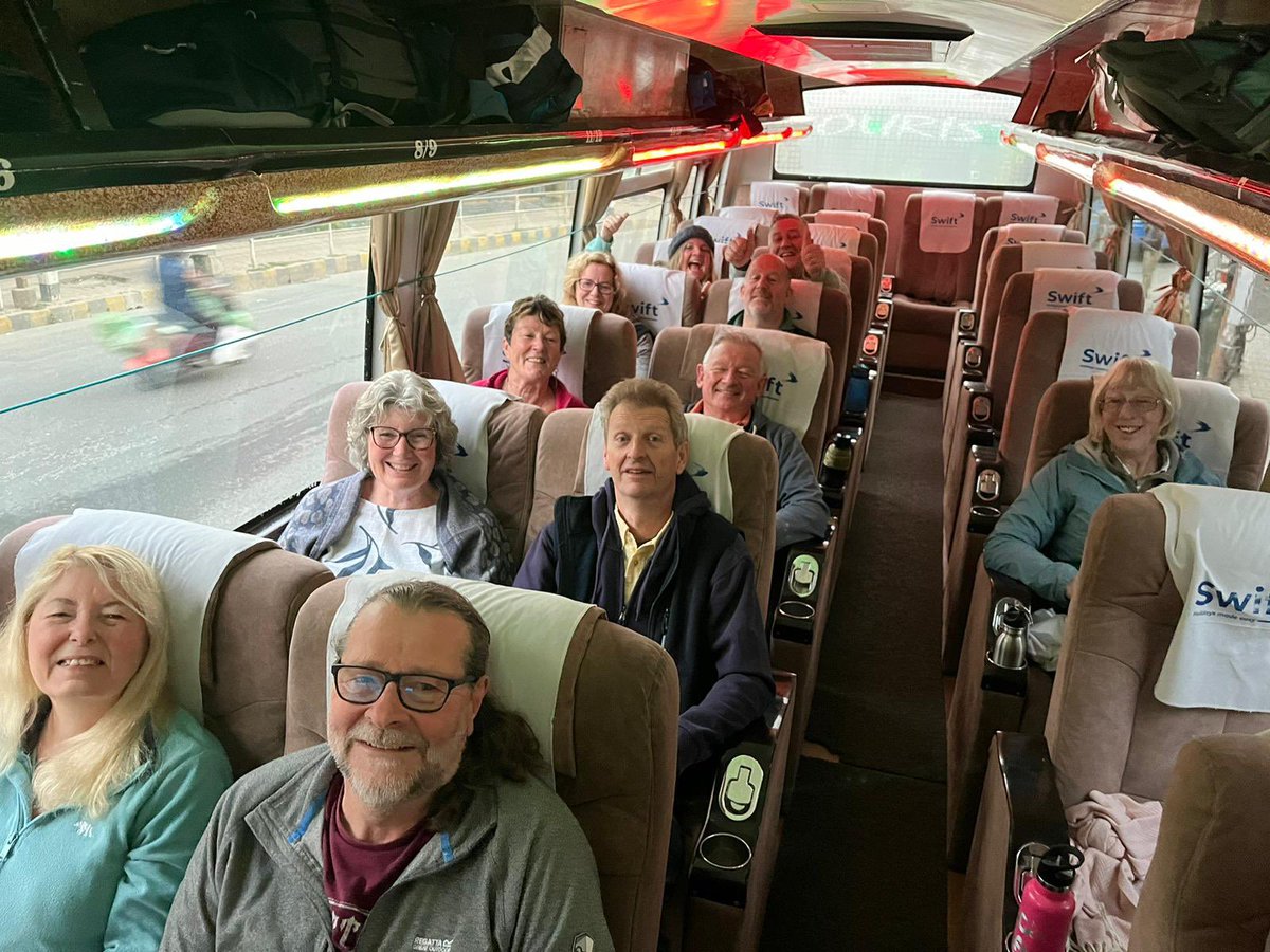 aidcamps's tweet photo. Our latest group of #volunteers were up bright and early to travel from Kathmandu to Sauraha. Looking remarkably good for circa 6am in the morning. Lots of excitement on board! https://t.co/7P7nZmvokG
