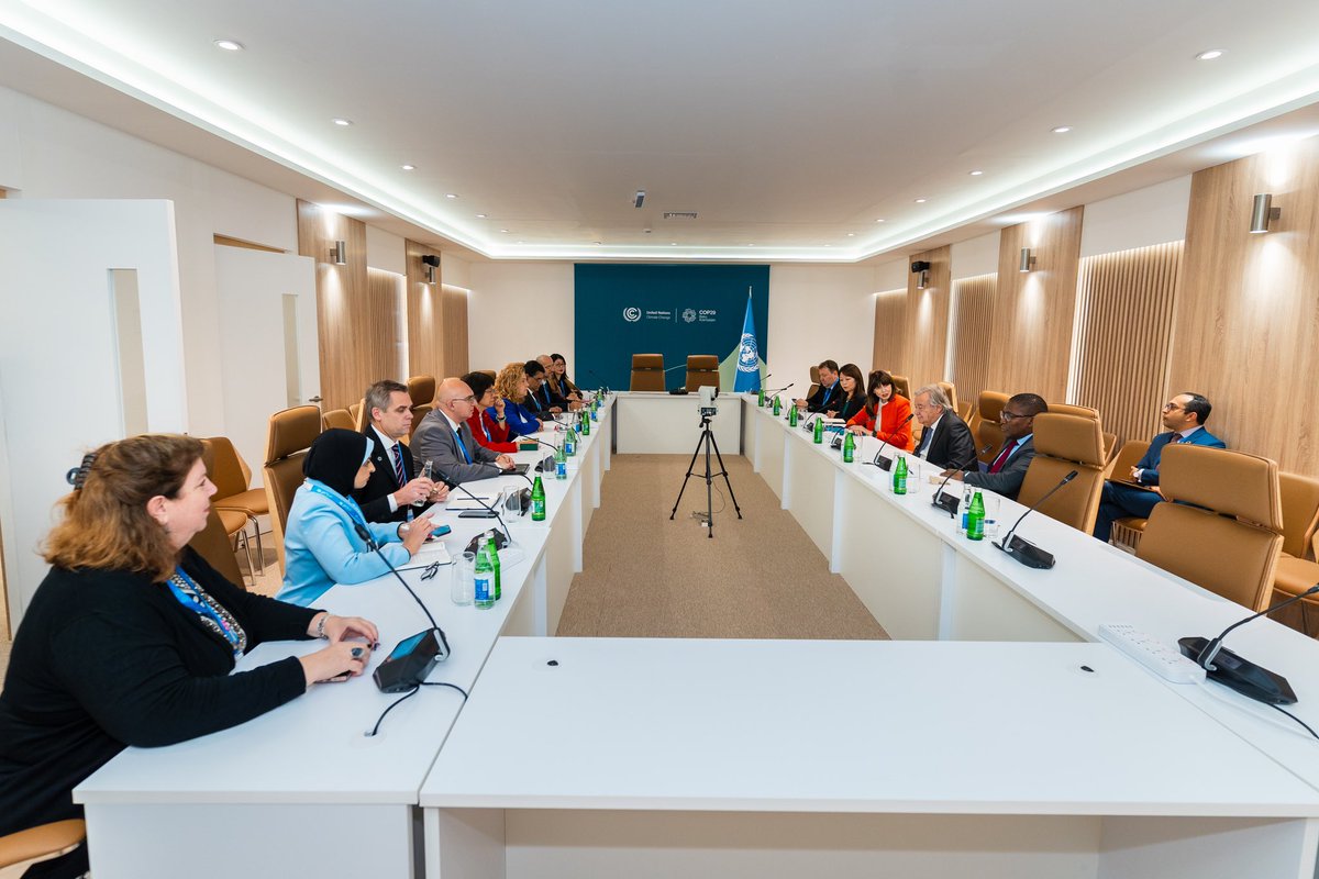 UN in Azerbaijan (@uninazerbaijan) on Twitter photo The #UnitedNations Team in Azerbaijan 🇦🇿 was honored to meet with the <a href="/UN/">United Nations</a> Secretary-General <a href="/antonioguterres/">António Guterres</a> 🇺🇳on the sidelines of #COP29 in Baku.
Thank you <a href="/UN/">United Nations</a> Secretary- General for your message of confidence in <a href="/UNinAzerbaijan/">UN in Azerbaijan</a> to support 🇦🇿 deliver the SDGs and keep the The #UnitedNations Team in Azerbaijan 🇦🇿 was honored to meet with the <a href="/UN/">United Nations</a> Secretary-General <a href="/antonioguterres/">António Guterres</a> 🇺🇳on the sidelines of #COP29 in Baku.
Thank you <a href="/UN/">United Nations</a> Secretary- General for your message of confidence in <a href="/UNinAzerbaijan/">UN in Azerbaijan</a> to support 🇦🇿 deliver the SDGs and keep the