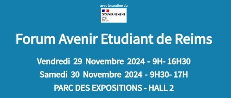 ATSReims's tweet photo. Retrouvez nous samedi au 𝐅𝐨𝐫𝐮𝐦 𝐀𝐯𝐞𝐧𝐢𝐫 𝐄𝐭𝐮𝐝𝐢𝐚𝐧𝐭 @studyrama de #reims 
RDV sur le stand de @prepareims pour vous présenter les formations et répondre à toutes vos questions. 
#orientation #formation #CPGE #SalonEtudiant #AvenirPro #FuturEtudiant #BTS https://t.co/gCBsBNAhAO