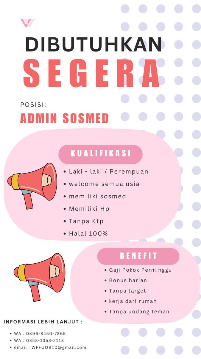‼️PENIPU‼️
dijanjiin dapet gaji 300-500k tiap minggu eh pas udh mau ambl gajiny mlh ga diksh" smpe skrg (gaji minggu pertama di bulan Oktober) SIAPAPUN JANGAN ADA YANG JOIN FREELANCE WFH NYA. Bantu teror sampai dia bayar gajiku guys, ga terima banget ditipu gini #zonauang