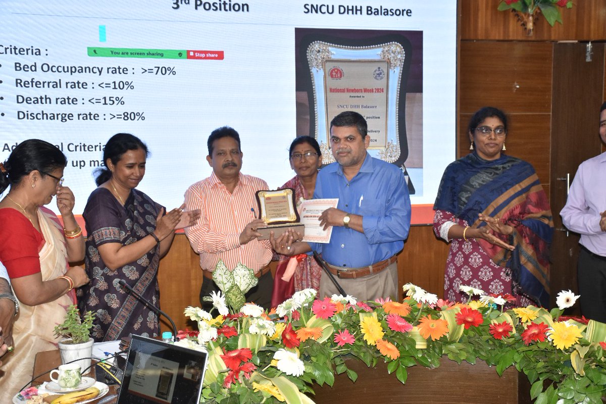 Sick New Born Care Unit (SNCU) of Dist. Head Quarter Hospital (DHH), Balasore received 3rd Best SNCU Award from Secretary, H&amp;FW Dept. &amp; MD, NHM during State Level Observation of National Newborn Week at Bhubaneswar. #SNCUBalasore #DHHBalasore <a href="/DBalasore/">Collector & DM Balasore</a> <a href="/DhhBalasore/">DHH, BALASORE</a>