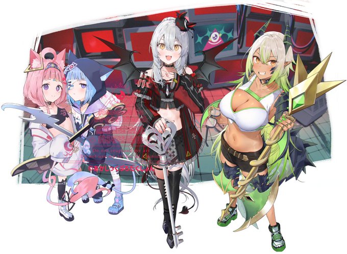 都市伝説系VTuberグループ『あかしっくぷろだくしょん』様の半年記念イラストを描かせていただきました!🎉素敵なグッズにしていただいてますのでよろしくお願いいたします! 