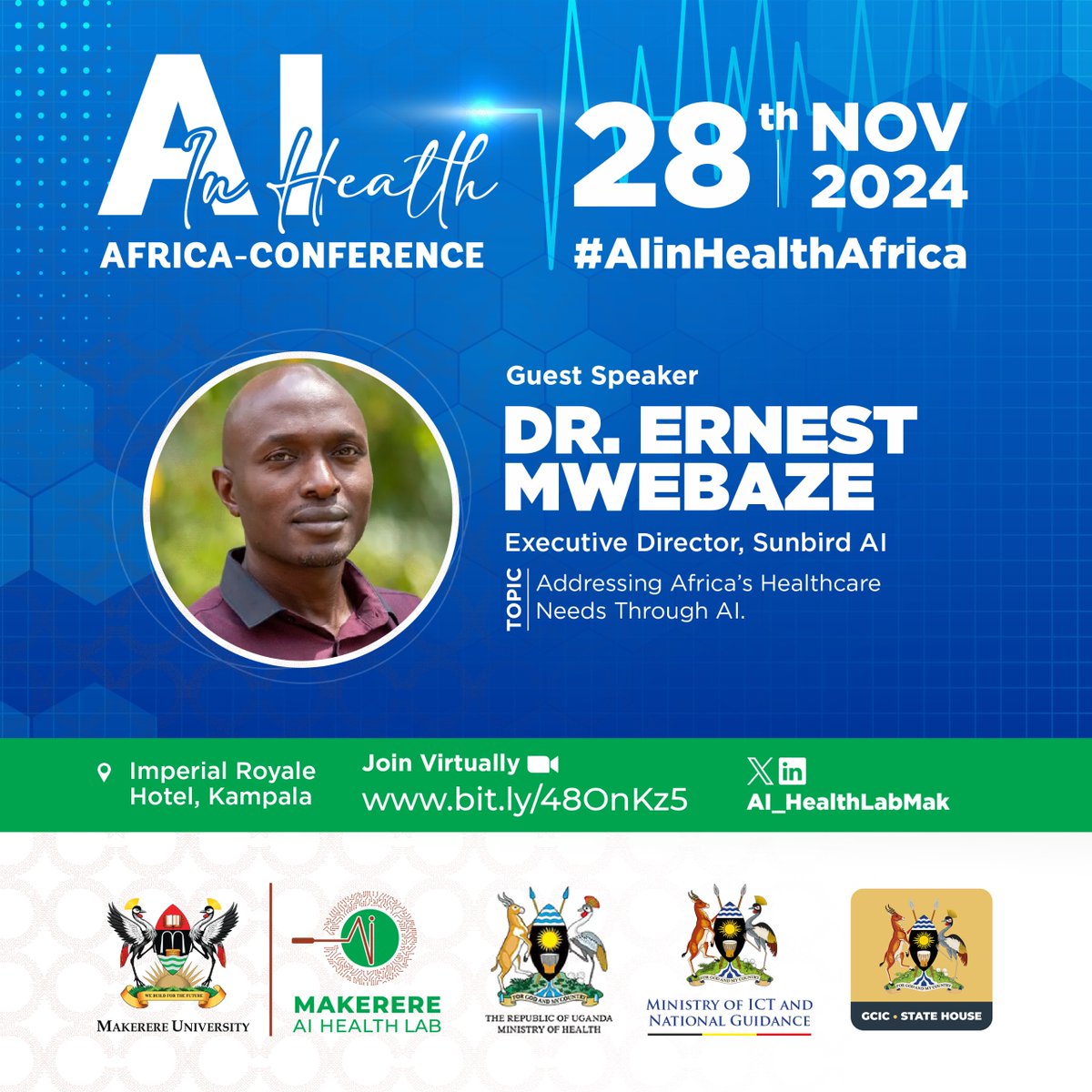 DataCitiesUg's tweet photo. Exciting news! Our consortium lead, @emwebaze, will join a vital discussion on Addressing Africa's Healthcare Needs Through AI.
📅 Save the date: 28th November 2024
💻 Register here: https://t.co/mQD5omK29u
#AIinHealthAfrica #SmartHealthSolutions https://t.co/gE7Wj3fMg5