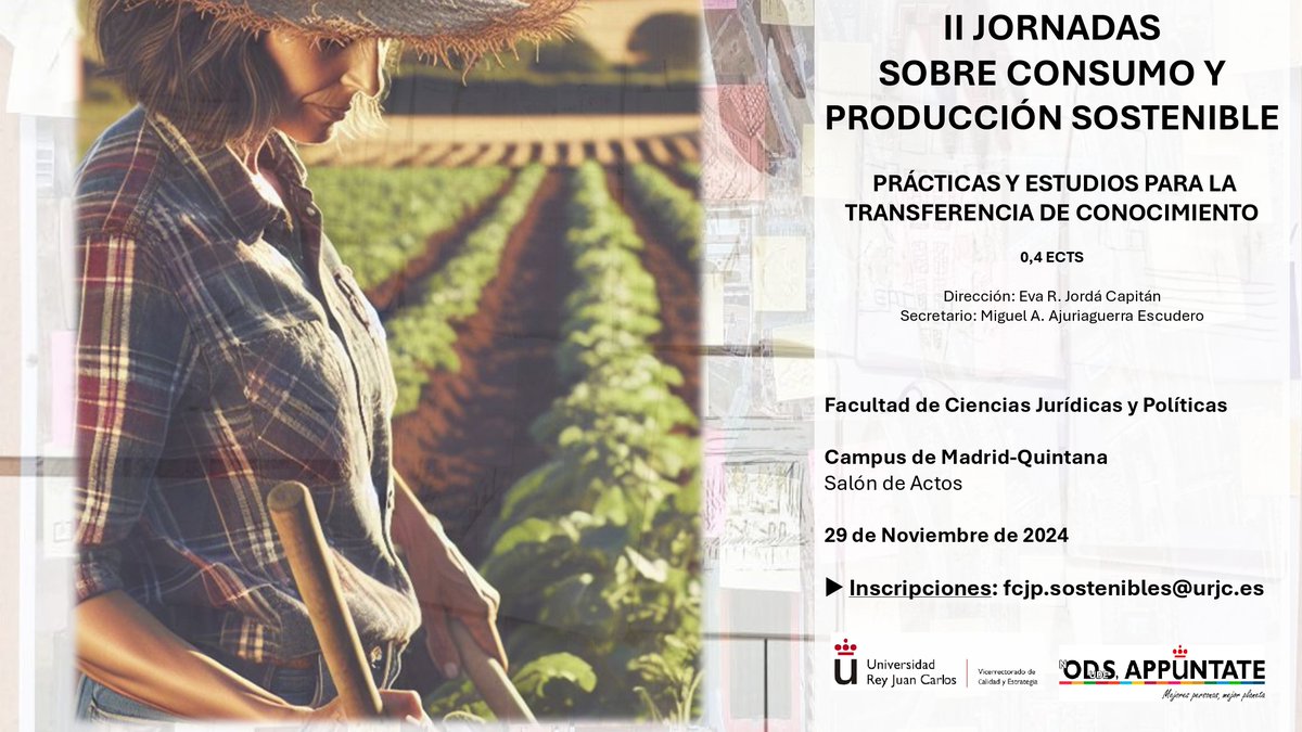 biodiversos.urjc (@biodiversosu) on Twitter photo El próximo viernes 29 de noviembre comienzan las II Jornada sobre Consumo y Producción Sostenible en modalidad será presencial y Online vía Teams. Inscripciones: fcjp.sostenibles@urjc.es
Más info de horarios y ponentes: eventos.urjc.es/126225/detail/… El próximo viernes 29 de noviembre comienzan las II Jornada sobre Consumo y Producción Sostenible en modalidad será presencial y Online vía Teams. Inscripciones: fcjp.sostenibles@urjc.es
Más info de horarios y ponentes: eventos.urjc.es/126225/detail/…