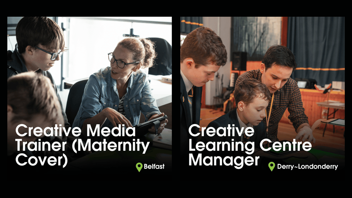 🚨Deadline reminder... One week left to apply to join our Creative Learning Centre teams.

Creative Media Trainer (Maternity Cover) 
🔗 bit.ly/3AxjTtC

Creative Learning Centre Manager 
 🔗bit.ly/3CjBllZ

 📅 Deadline 10am, Mon 2 Dec