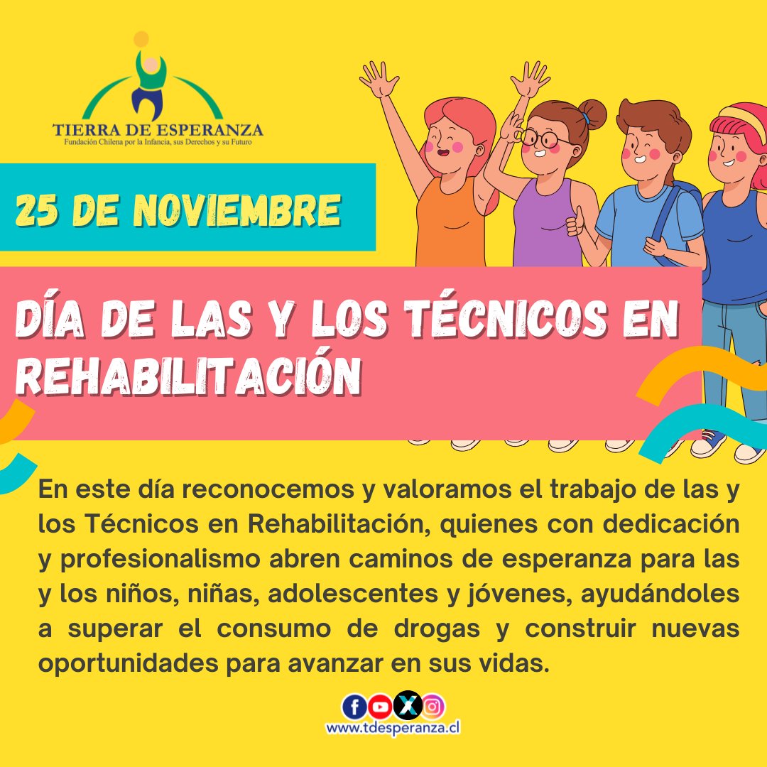 🔵 Les deseamos un feliz día a las y los técnicos en rehabilitación, ofreciendo apoyo, esperanza y oportunidades a niñas, niños, adolescentes y jóvenes a través de su profesión.

#Rehabilitación #TransformandoVidas #NuevasOportunidades