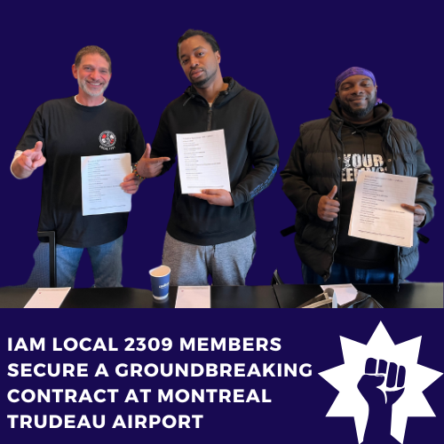 iamunioncanada's tweet photo. Big win for IAM Local 2309 members at Montreal Trudeau Airport!
Read the full article here: https://t.co/W1XjrERYQe
#IAMLocal2309 #UnionStrong #IAMAW #WorkersRights #YUL #ContractVictory https://t.co/gwQ7ULsJLN