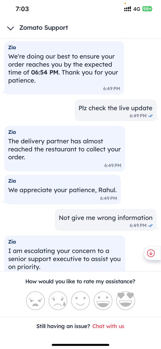 ckjvhp's tweet photo. #zomato 

We never book the order on zomato.

Because order not getting on time and after that we will ask to person  he will give wrong information.

#ZOMATO #FOOD

@zomato @zomatocare https://t.co/7rRsldI8rn