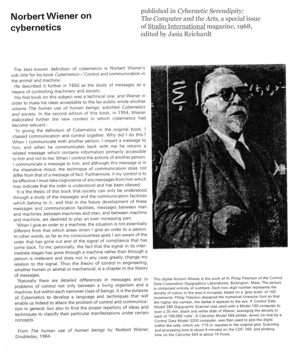 thedigitalmona's tweet photo. H. Philip Peterson's "Digital Norbert Weiner", 1968.
#digitalart #DigitalArtWork #earlycomputerart #plotterart #generativeart #GenerativeAI #computerart https://t.co/sQhihUiroq