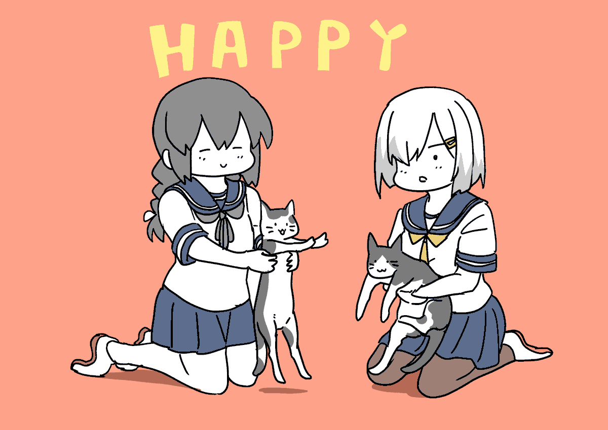 浜風(艦これ) ,磯波(艦これ) 「磯波ちゃんと浜風がにゃんにゃんしてるHなやつです 」|かぶら矢@京都海防艦オンリーB-11のイラスト