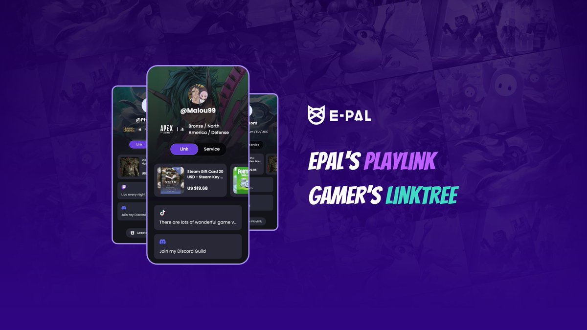 epalgg's tweet photo. E-Pal's new feature Playlink, the gamers' Linktree.
Game content, game data, and game merchandise all in one link.
https://t.co/zevZpsnnKJ https://t.co/huE1hCfVw5