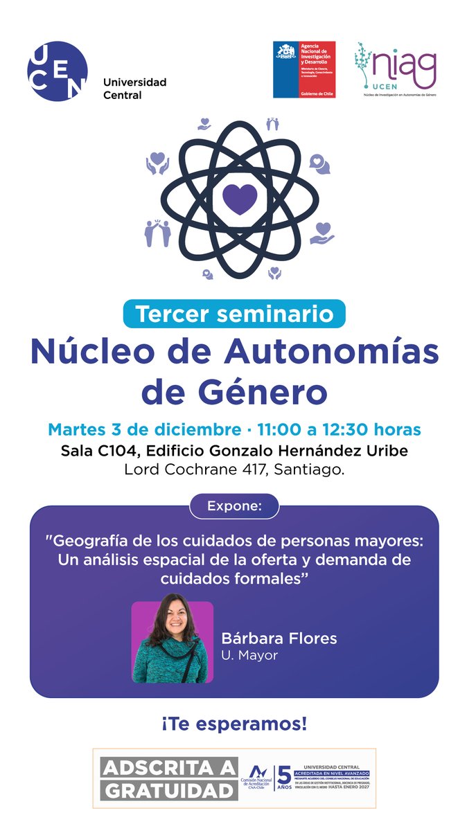 Dr Paz Concha (@pazc) on Twitter photo Tendremos este excelente seminario el martes 3 de dic a las 11:00 con la invitada <a href="/B_FloresArenas/">Bárbara Flores Arenas</a> quien nos mostrará su trabajo sobre cuidados. Tod@s invitados. Detalles aquí 👇 <a href="/EsocUcen/">Centro de Investigación en Economía y Sociedad</a> <a href="/Fegoc_UCentral/">Facultad de Economía, Gobierno y Comunicaciones</a> #academia #cuidados #genero Tendremos este excelente seminario el martes 3 de dic a las 11:00 con la invitada <a href="/B_FloresArenas/">Bárbara Flores Arenas</a> quien nos mostrará su trabajo sobre cuidados. Tod@s invitados. Detalles aquí 👇 <a href="/EsocUcen/">Centro de Investigación en Economía y Sociedad</a> <a href="/Fegoc_UCentral/">Facultad de Economía, Gobierno y Comunicaciones</a> #academia #cuidados #genero