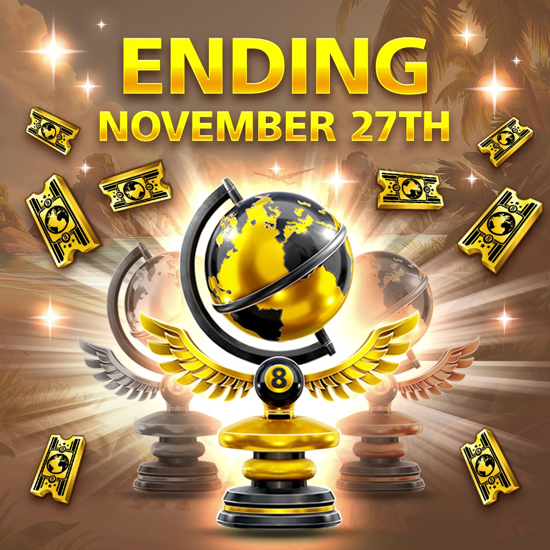 8ballpool's tweet image. #BackpackingBreak Season ends Nov 27! 🏝️

🏆 Join the #SeasonShowdown TODAY for your chance to win an exclusive Cup!

Event Info » mcgam.es/hh64pi

#8BallPool