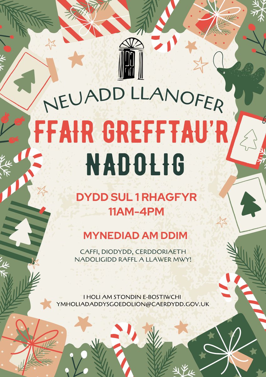 Digwyddiad cymunedol cyffrous ar y gweill! Galwch heibio i ddweud helo yn Neuadd Llanofer Ffair Grefftau'r Nadolig a dysgu mwy am sut y gallwn gefnogi’ch taith dysgu. 🎄🎅