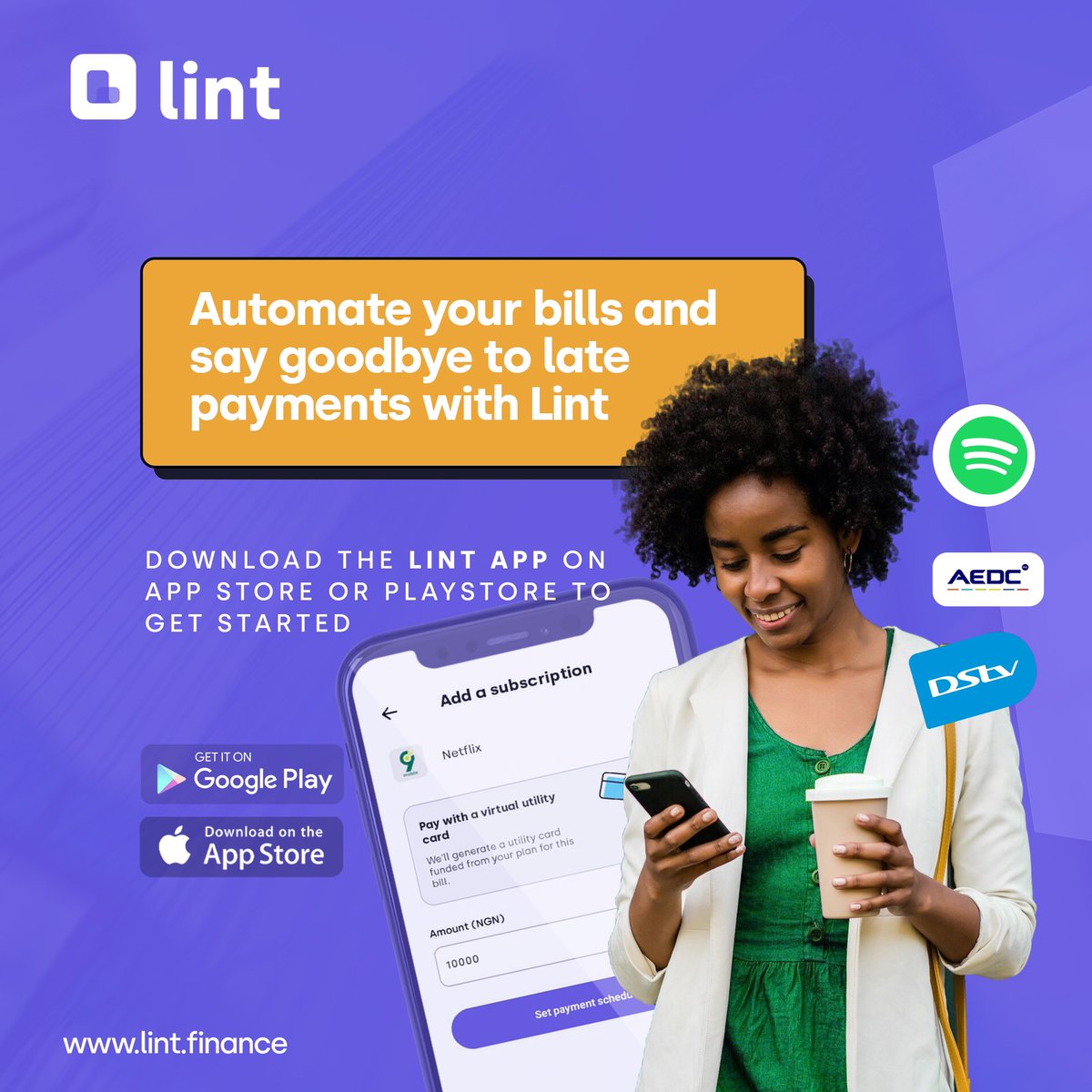 LintFinance's tweet image. Say goodbye to late and overdue bills with the lint app, in a few steps you can put all of your monthly expenses in a plan and you’re good to go. 

Visit the Lint app to get started. 
#Lint #Expenses #Bills #Money