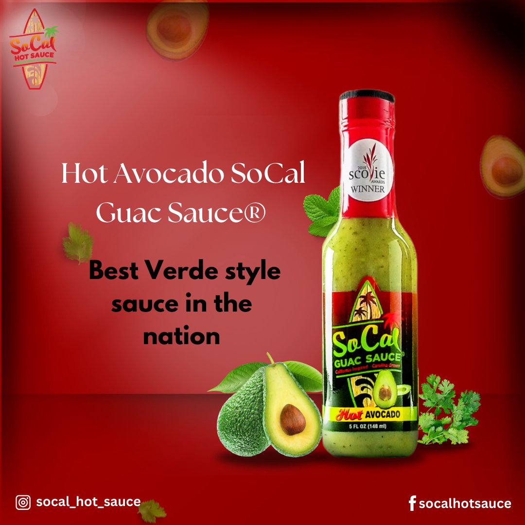 SoCalHotSauce's tweet photo. From mild to wild! 🌶️🔥 Hot Avocado SoCal Guac Sauce® is for those who crave flavor and heat.
#SpicyAndDelicious #SoCalHeat #HotSauceLovers
#AvocadoHeat #SpicySauce #SoCalHeat #SpicyAddiction #GuacGoals #SizzleAndSauce #AvocadoMagic #HeatItUp #FlavorWithHeat #TacoHeat #FireItUp #GuacOnFire