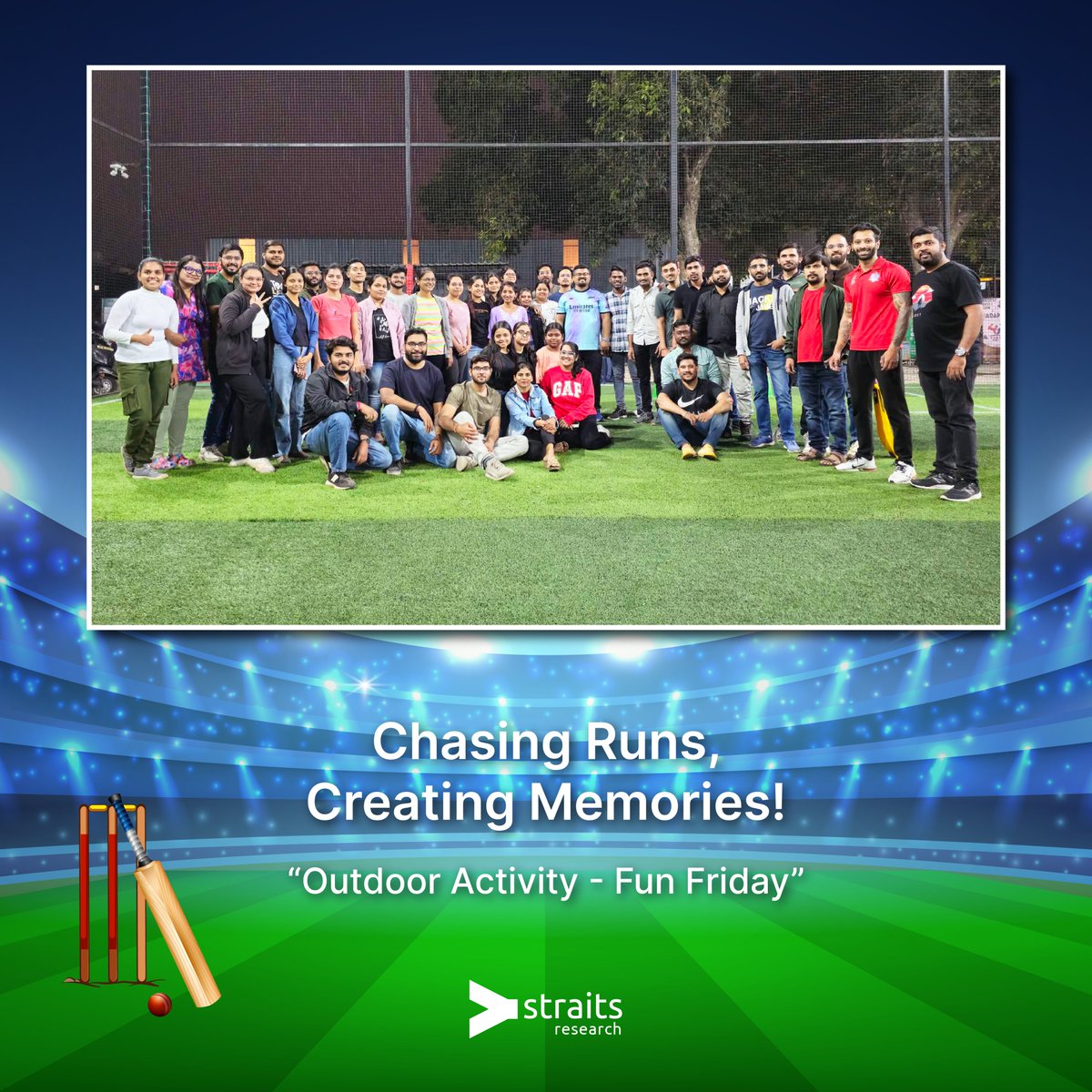 Cricket Fever at Straits Research! 🏏

The Straits Research team took a break from our usual routine to indulge in an exciting day of #cricket at the office. The best part was seeing everyone come together, cheering for #teammates, and enjoying the game. 

Well done, #Team!👏🏆