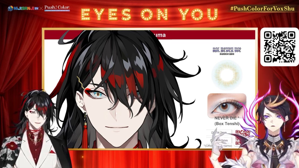 Asami_cv4vv's tweet photo. #PushColorForVoxShu 
Milord!!!!!
You can have the same eye color as Box Tenshi, and you can have brown eyes to match Milord's disguise! https://t.co/Vqs9K0rVKa