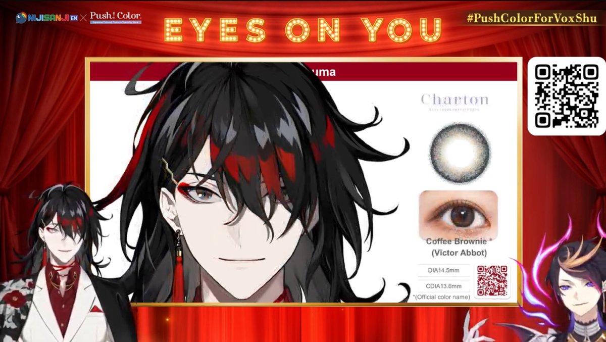 Asami_cv4vv's tweet photo. #PushColorForVoxShu 
Milord!!!!!
You can have the same eye color as Box Tenshi, and you can have brown eyes to match Milord's disguise! https://t.co/Vqs9K0rVKa