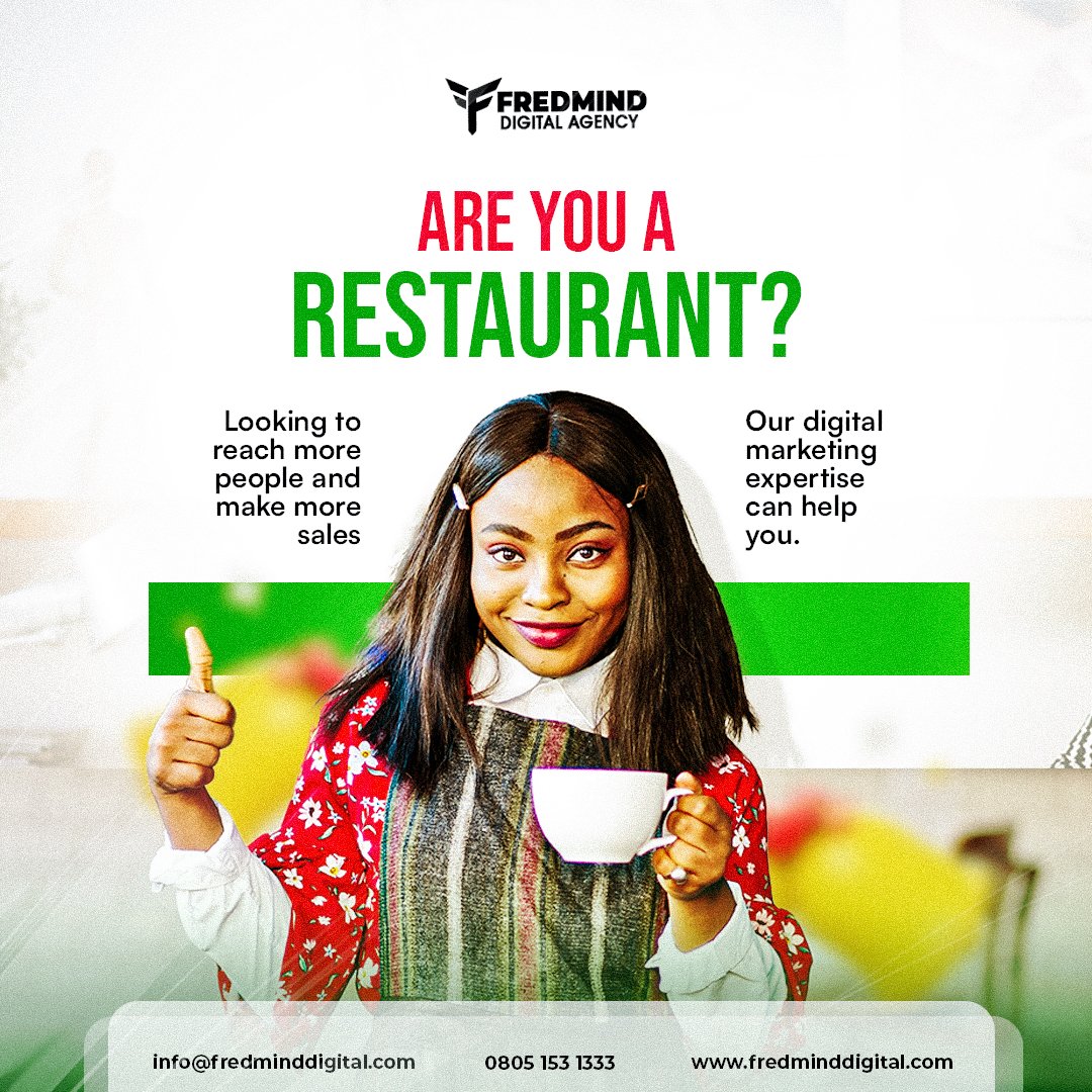 fredminddigital's tweet photo. Are you a restaurant?

 Because you’ve got the flavor, and we’ve got the recipe for digital success! 

Let Fredmind Digital Agency plate up a marketing strategy that’s too good to resist. 

#restaurant #foodvendoorsinabuja #fredminddigitalsolutions #FredmindDigitalAgency https://t.co/Y00f6BITlh