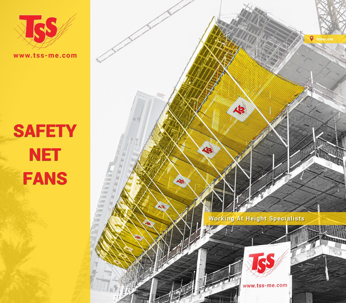 TSS_MiddleEast's tweet photo. ✅ Safety first. Always 🔴

TSS Safety Net Fans: Perfect solution for ensuring worker safety on construction sites.

Contact us today for a quote.

✅ Email: sales@tss-me.com

+971 4 380 5391

#Construction #EdgeProtection #FallPrevention #SafetyFirst #Safetynets #Dubai #UAE https://t.co/EVTqktWt5I