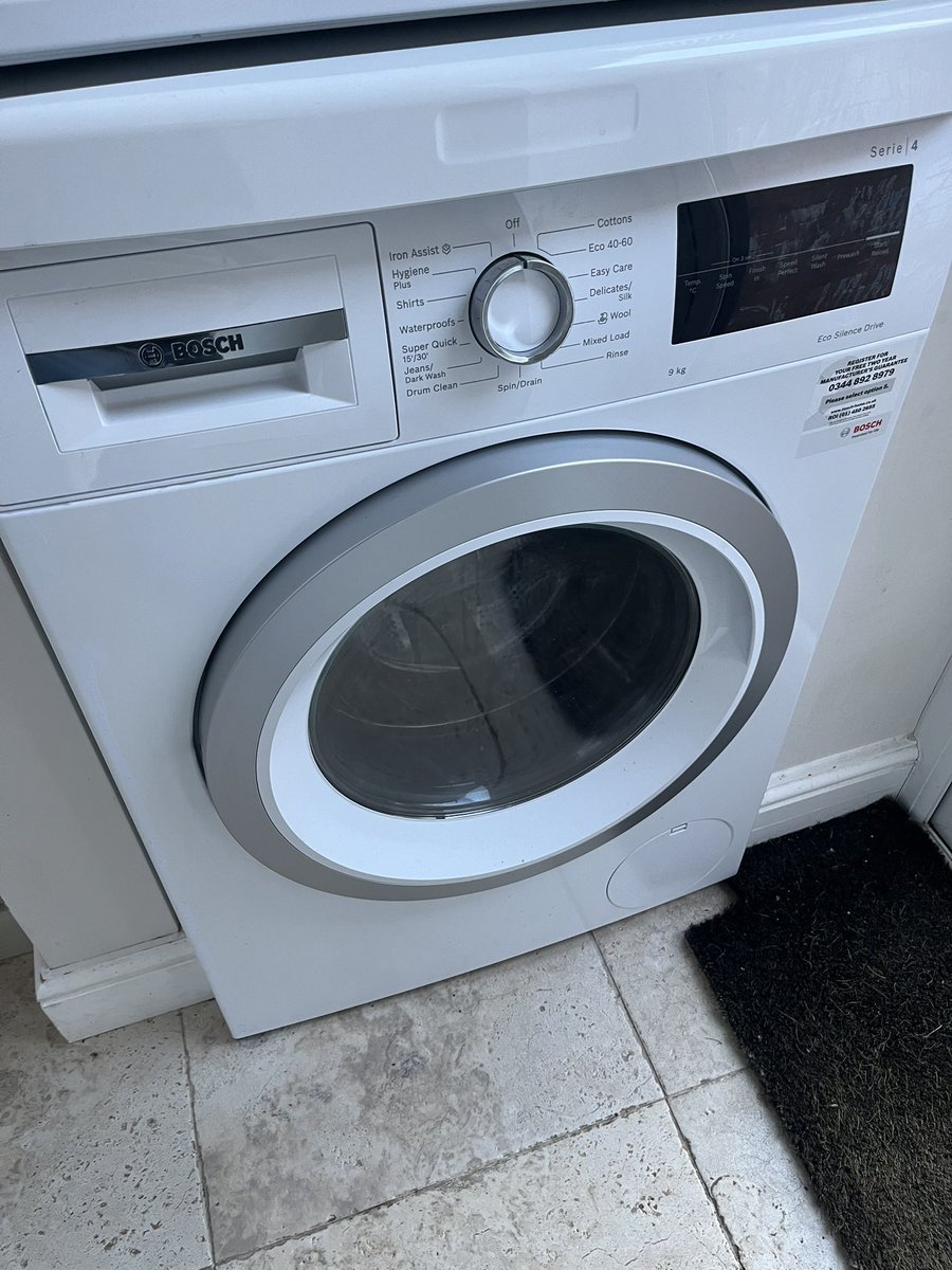 chctodd's tweet photo. @JohnLewisRetail #customerservice: ‘faults are expected to happen’. This is our 6 week old @BoschGlobal washing machine with a broken motor, refusing to refund/replace it, so instead we are left with two tiny children and a pile of washing since last week #disgraceful https://t.co/pwShZV3DcJ
