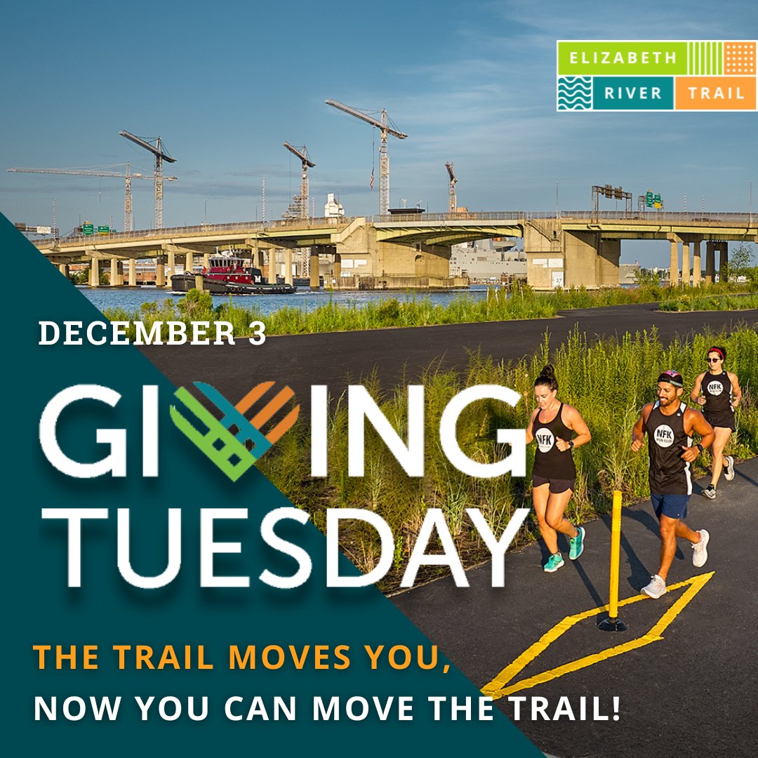 Elizabeth River Trail (@norfolkert) on Twitter photo 💝Giving Tuesday is 🗓️December 3! Make your tax-deductible gift on or before Dec 3 at loom.ly/PBF1vgQ. Or, find us on Venmo, <a href="/ertnorfolk/">ElizabethRiverTrail</a> 💚💙🧡.
#yourert #somethingforeveryone #ertnorfolk #supportert #celebratetrails 💝Giving Tuesday is 🗓️December 3! Make your tax-deductible gift on or before Dec 3 at loom.ly/PBF1vgQ. Or, find us on Venmo, <a href="/ertnorfolk/">ElizabethRiverTrail</a> 💚💙🧡.
#yourert #somethingforeveryone #ertnorfolk #supportert #celebratetrails