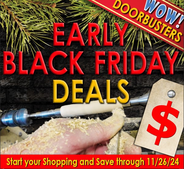 WoodTurningz's tweet image. Don't miss our Early Black Friday Deals!

Save on Easy Wood Tools, Select Kits, Blanks, Sand Paper, Pen Boxes, Micro Engraver, and more! 

#earlyblackfriday #earlybirdspecials #woodturning #penturner #easywoodtools #penkits

ow.ly/X4pp50Ub7hk