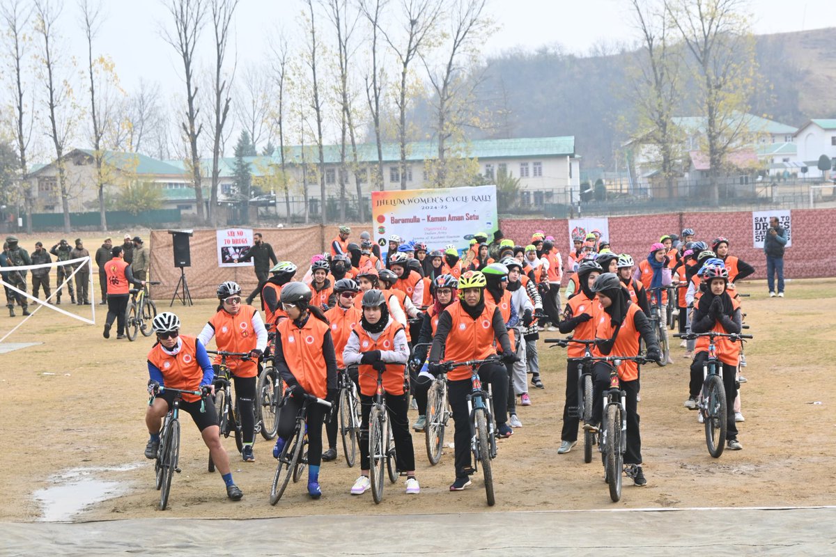 Chetanp17033667's tweet photo. Pedaling through Jhelum Valley’s serene trails, We ride for fitness, where nature prevails. Say no to drugs, embrace the healthy tales, At Kaman Post, our resilience never fails! 🚴‍♂️.-Flagging off ceremony of Jhelum Women cycle rally
#jammuandkashmirtourism
#IndianArmy
#Baramulla https://t.co/7CtwnLlzPs