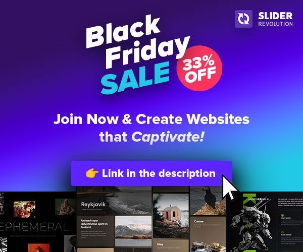 SliderRevolution (@revslider) on Twitter photo 🎉 It’s here! Our Black Friday & Cyber Monday Sale has officially begun. Save 33% on any Slider Revolution license + get exclusive templates! Use code CYBER33 at checkout. Don’t wait—this deal won’t last! 👉 buff.ly/45DT00E  #BlackFriday #CyberMonday #SliderRevolution 🎉 It’s here! Our Black Friday & Cyber Monday Sale has officially begun. Save 33% on any Slider Revolution license + get exclusive templates! Use code CYBER33 at checkout. Don’t wait—this deal won’t last! 👉 buff.ly/45DT00E  #BlackFriday #CyberMonday #SliderRevolution