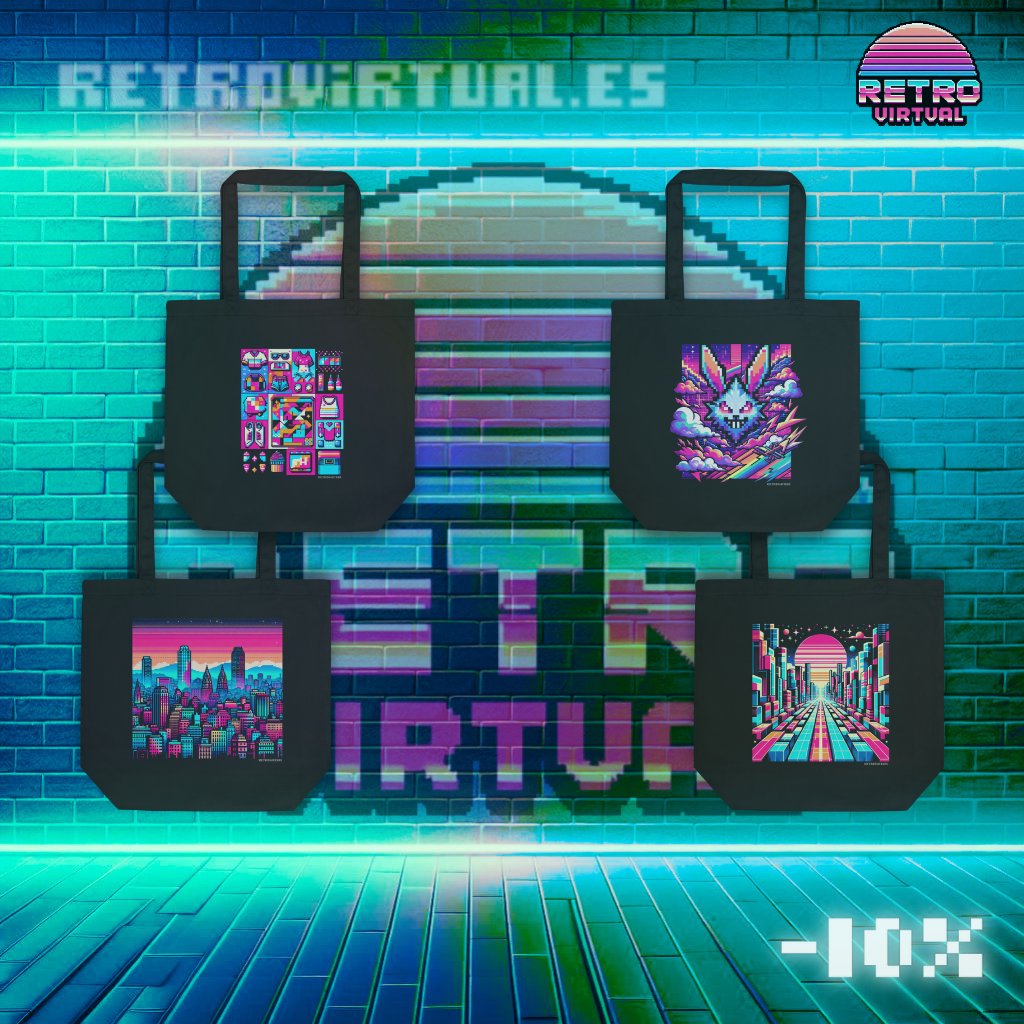 RetroVirtualX's tweet image. 🌟 ¡OFERTAS DE LA SEMANA! 🌟

👾📢 ¡Llegan las nuevas ofertas de la semana de @RetroVirtualX! 💕👜🤩👕💕

🌐 Entra en nuestra web y viaja en el espacio-tiempo con cada uno de nuestros diseños.
🛩️✈️🚀🛸

🕶️🎽🌍🌃🐰🌆🌎🎽🕶️
#RetroVirtual #OfertasDeLaSemana #ModaUnisex #PixelArt