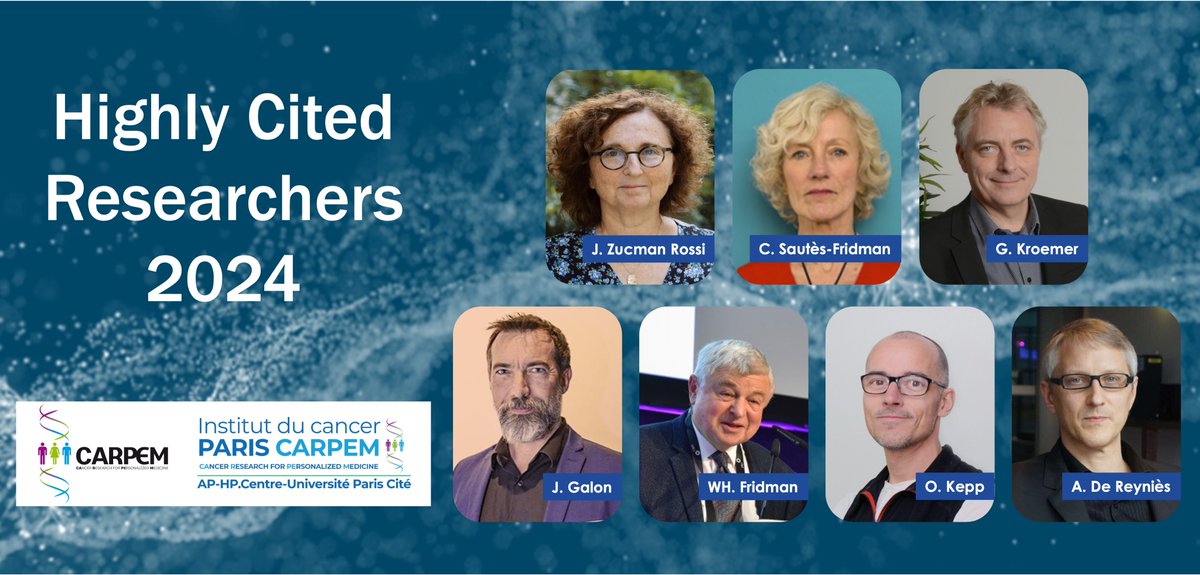 SIRIC CARPEM (@siriccarpem) on Twitter photo 📣Cette année encore, plusieurs membres du <a href="/SiricCarpem/">SIRIC CARPEM</a> et de <a href="/InstParisCarpem/">Institut du Cancer Paris CARPEM</a> figurent parmi les Highly Cited Researcher 2024, preuve de l'excellence de la #recherche menée par nos équipes👉carpem.fr/highly-cited-r… 📣Cette année encore, plusieurs membres du <a href="/SiricCarpem/">SIRIC CARPEM</a> et de <a href="/InstParisCarpem/">Institut du Cancer Paris CARPEM</a> figurent parmi les Highly Cited Researcher 2024, preuve de l'excellence de la #recherche menée par nos équipes👉carpem.fr/highly-cited-r…